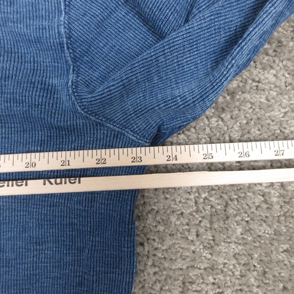 Polo Ralph Lauren Sweater Mens Large Blue Waffle Knit Pullover Hoodie Sweatshirt - Picture 7 of 8